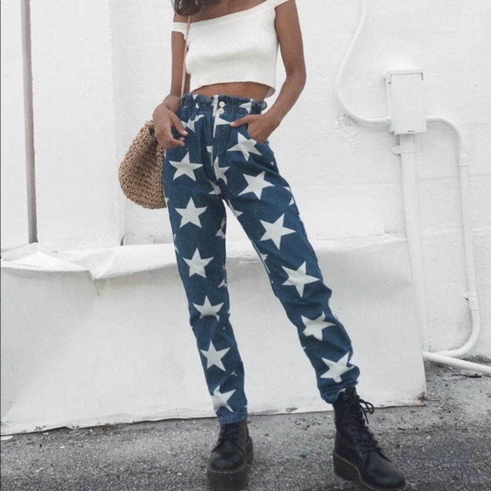 Verge Girl Star Jeans by Yours Truly